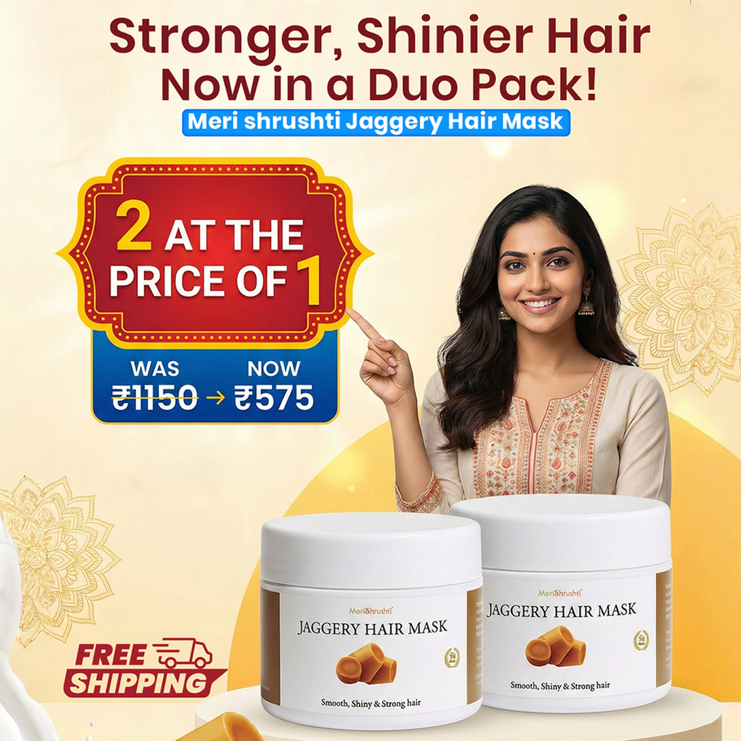 Meri Shrushti Jaggery Root Condition & Repair Hair Mask - 100% Natural Ingredients - BUY 1 GET 1 FREE