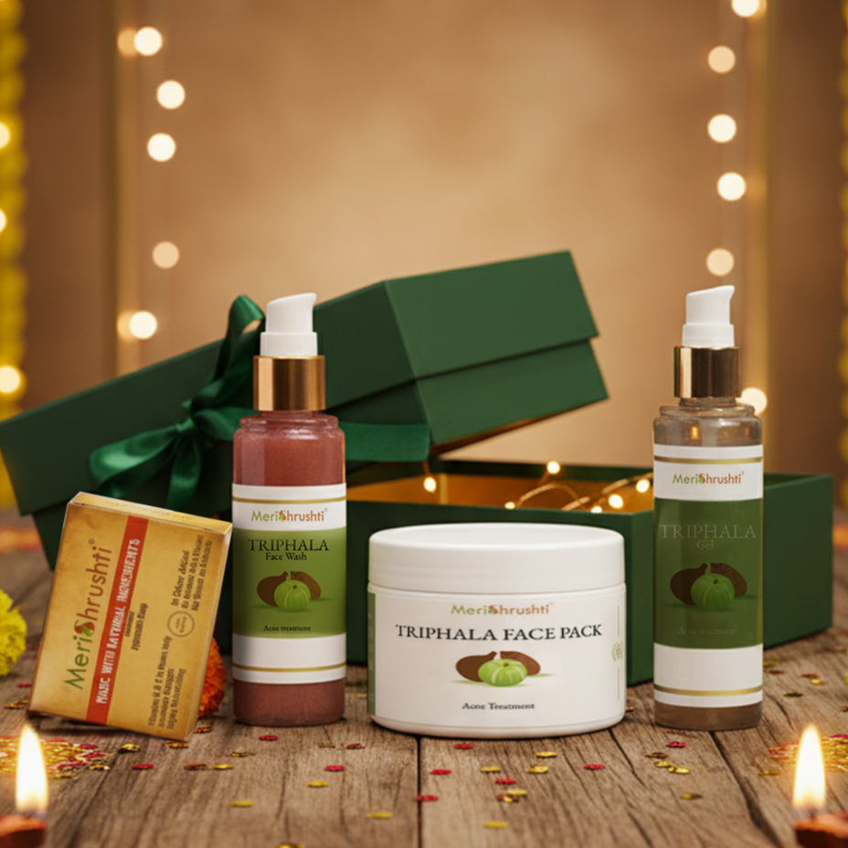 Meri Shrushti Diwali Triphala Acne Defence Pack – Pack of 3 with Free Natural Soap Worth ₹120