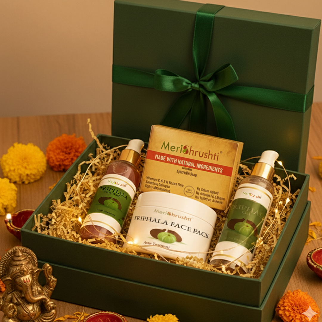 Meri Shrushti Diwali Triphala Acne Defence Pack – Pack of 3 with Free Natural Soap Worth ₹120